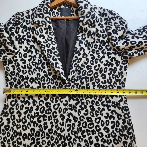Maison Cinqcent 500 Jacket Leopard Print Winter Coat Black White Womens Medium - Picture 11 of 12
